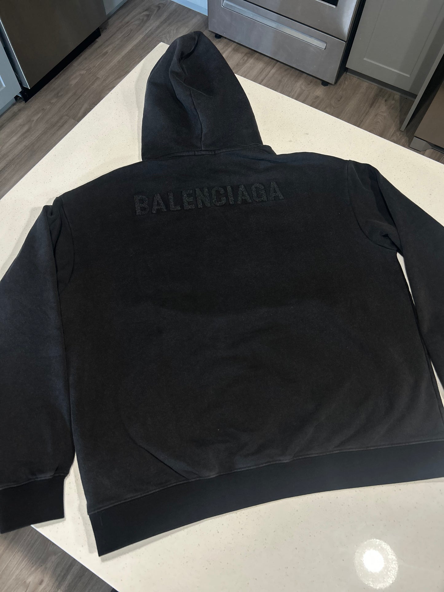 Balenciaga Vintage Wash Pullover Hoodie (Black)