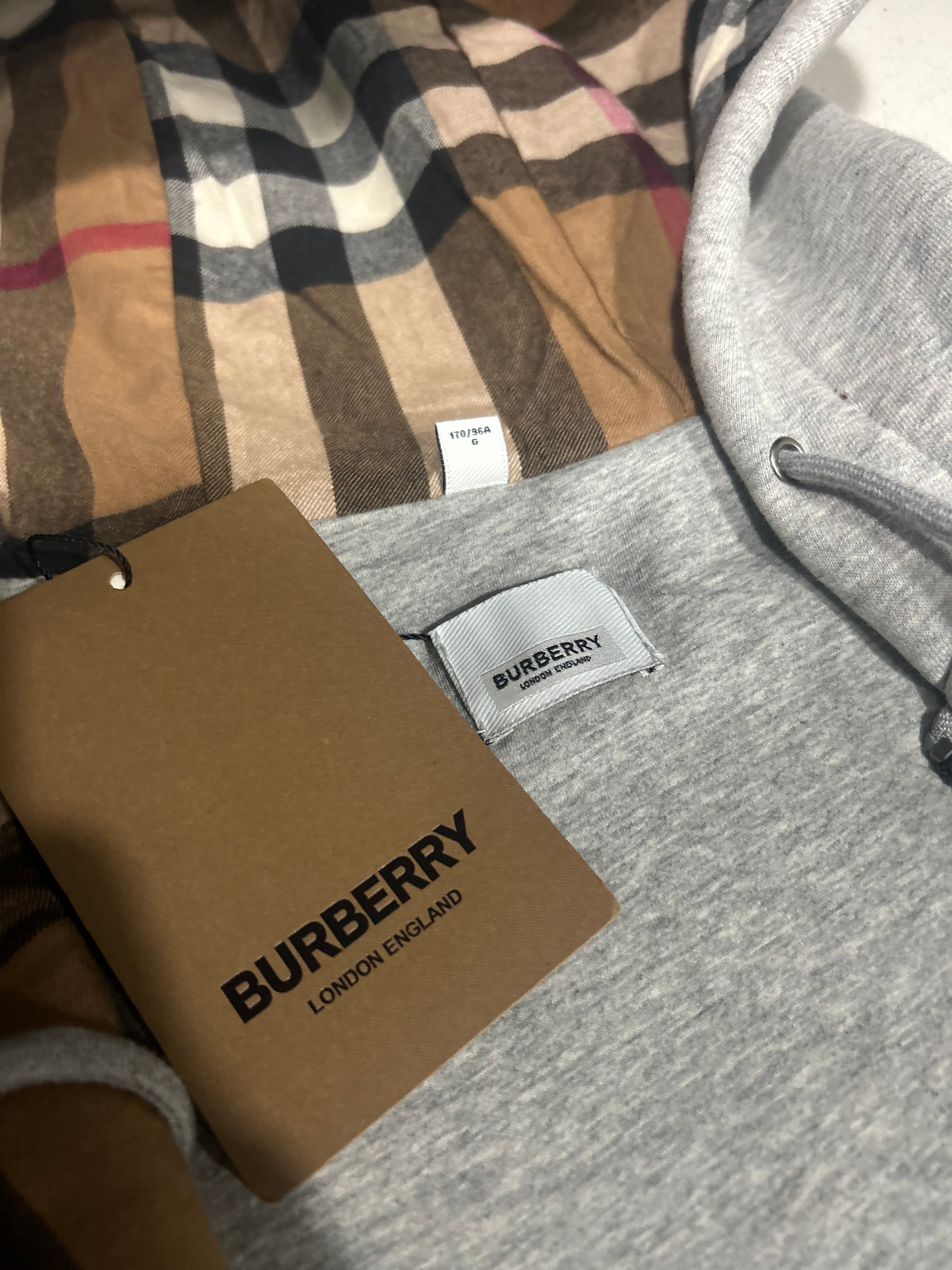 Burberry Check Pattern Vintage Winter Jacket (Gray)
