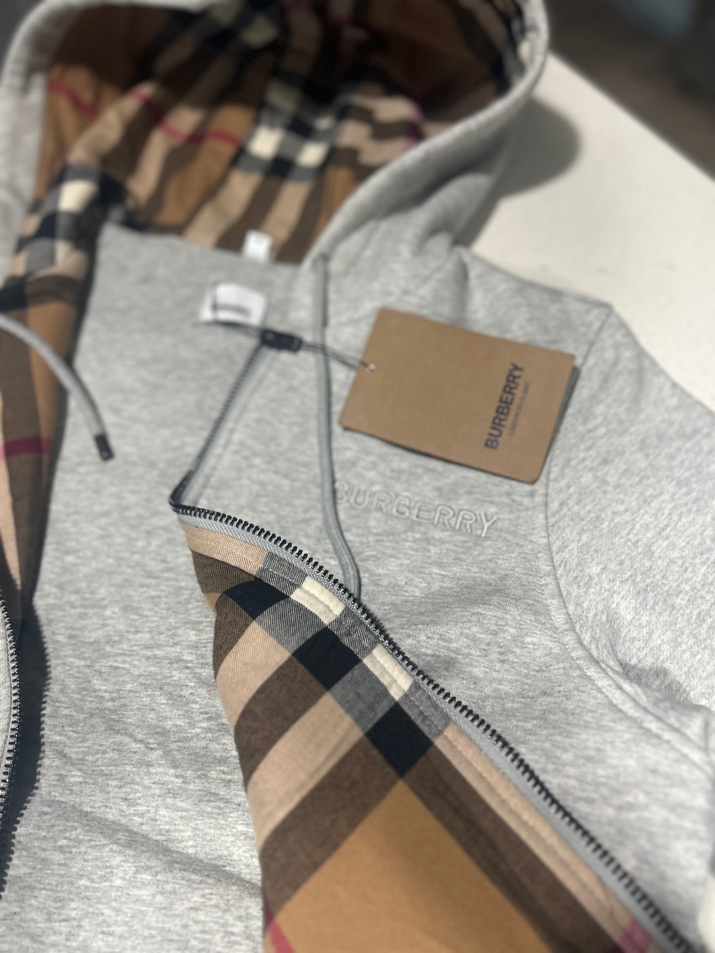 Burberry Check Pattern Vintage Winter Jacket (Gray)