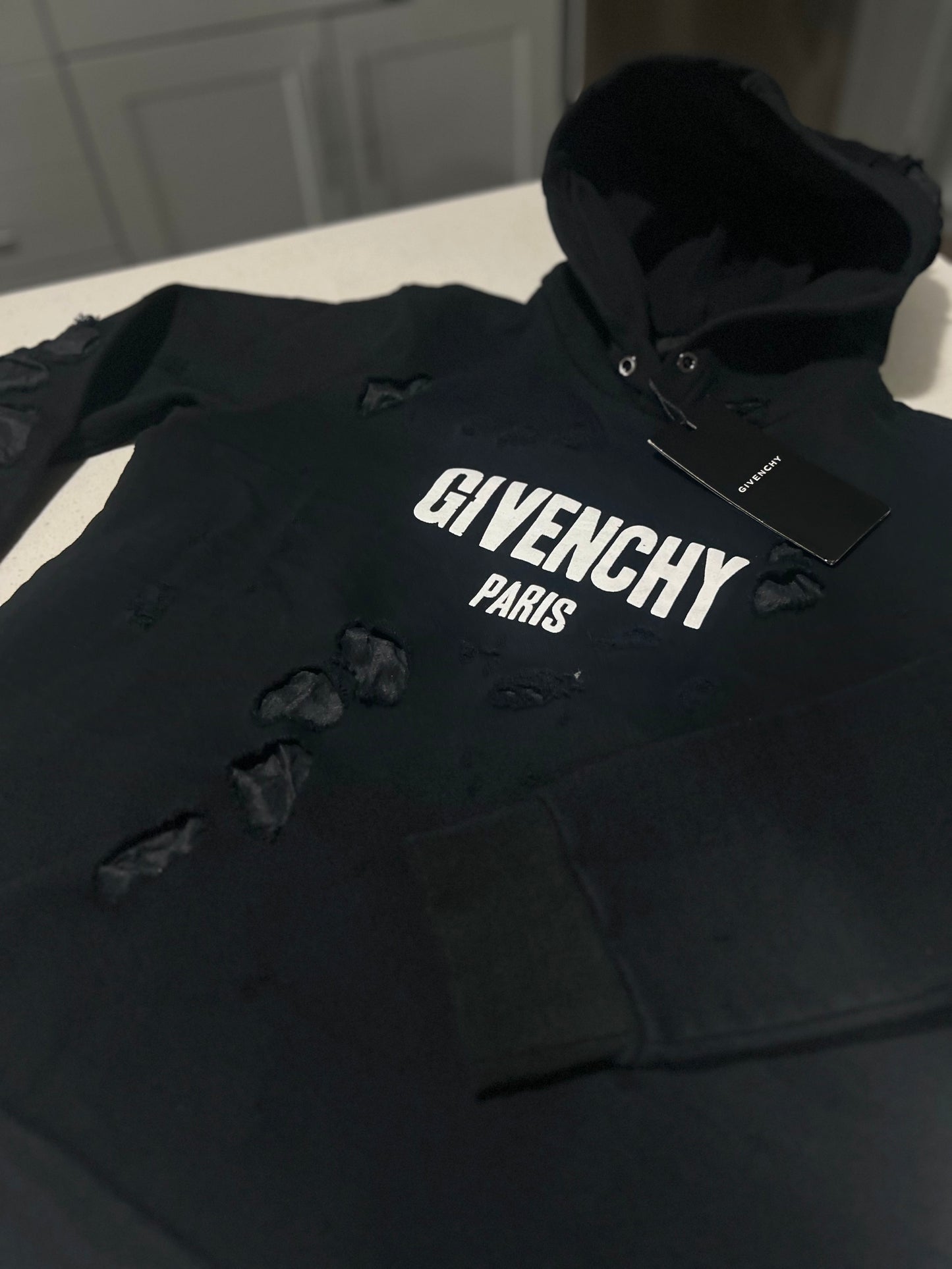 Givenchy Paris Distress Hoodie