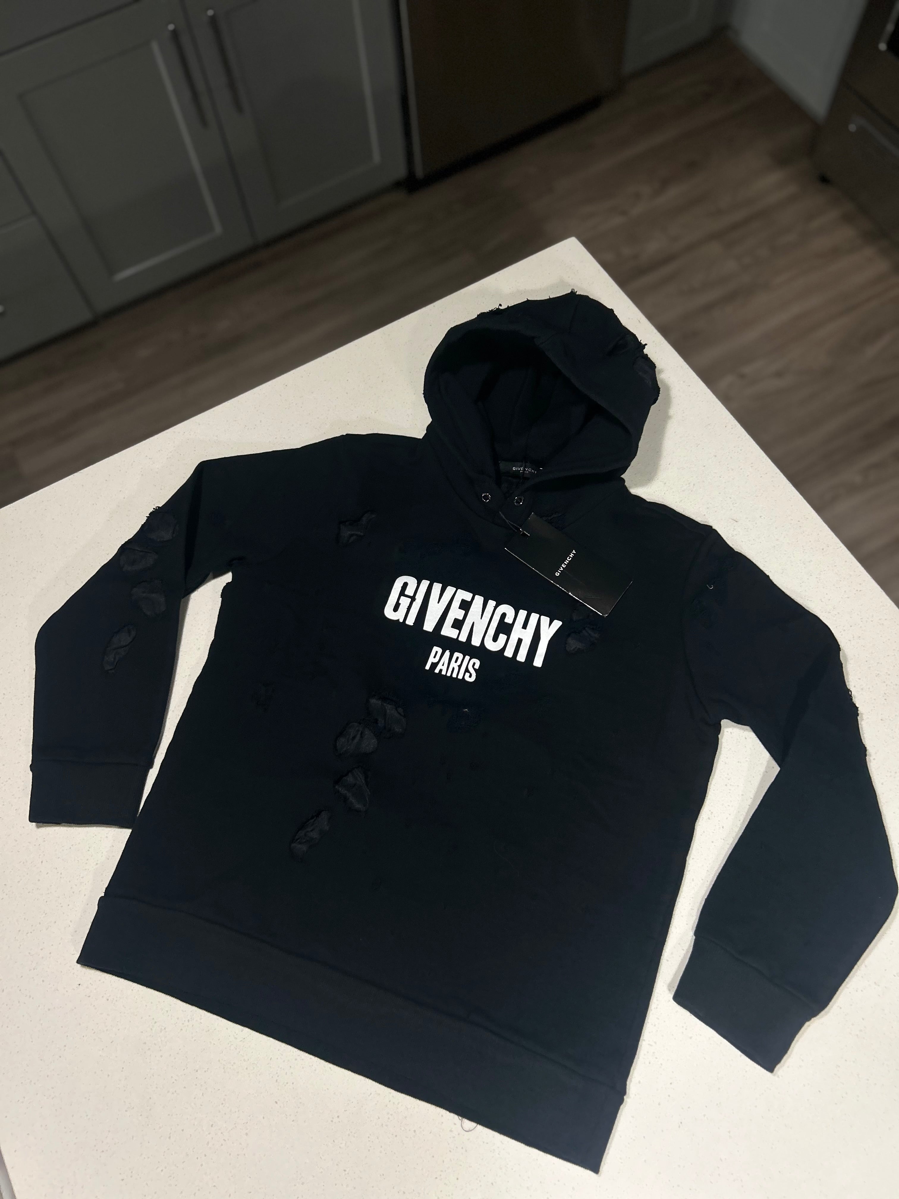 Givenchy Paris Distress Hoodie
