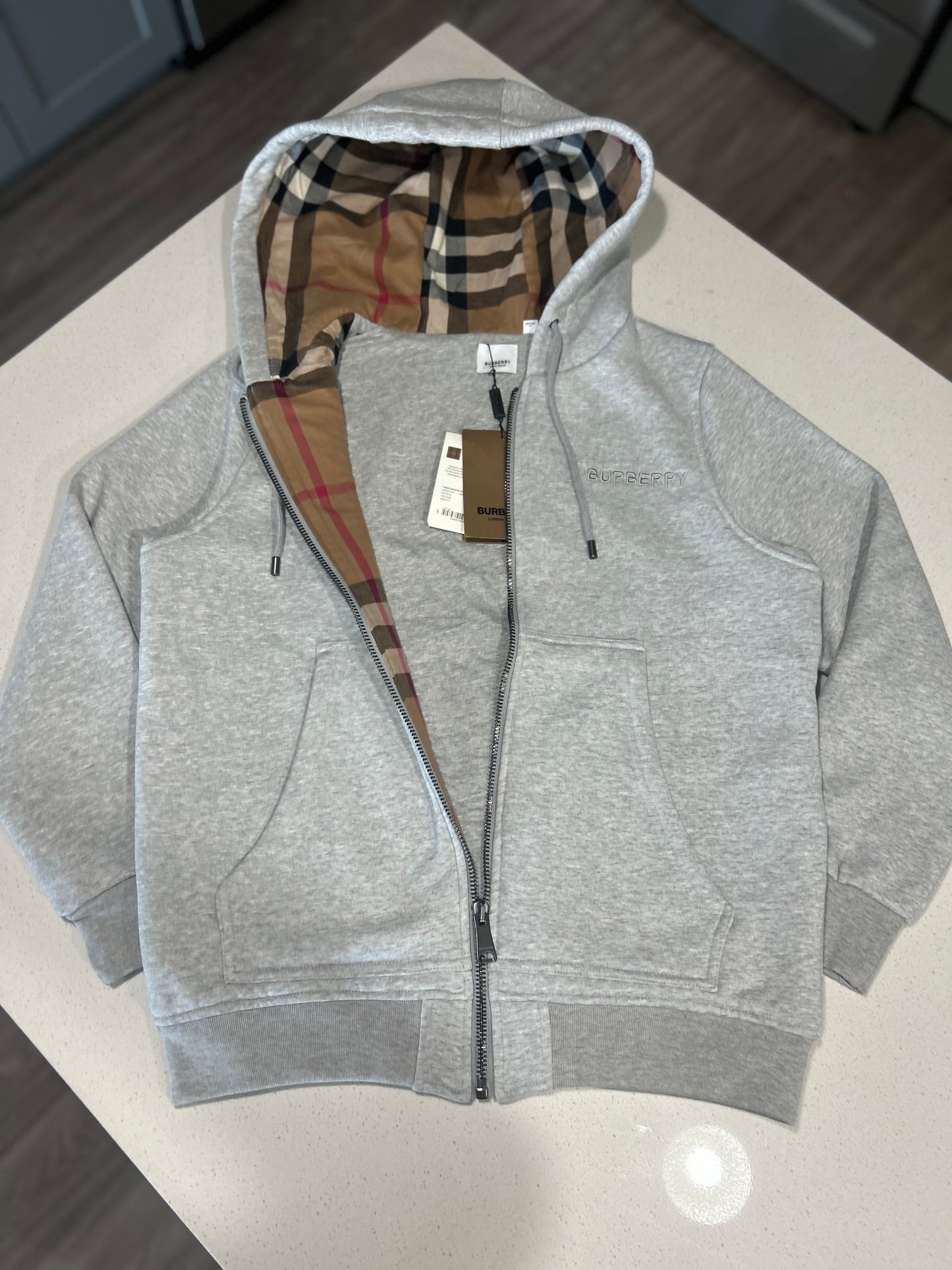 Burberry Check Pattern Vintage Winter Jacket (Gray)